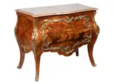 Pierre Bernard, Louis XV. Commode, Second half of 18th century, rosewood, maple, oak, poplar, gilded bronze, marble