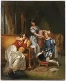A Galant Scene by Alfred Guillaume Gabriel d'Orsay, First quarter of 19th century, Oil on canvas, sold Jun 2021