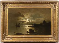 Adolf Chwala, Moon Above the Lake, Around 1890, Oil on canvas