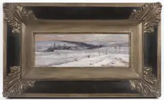 Winter by Zdenka Braunerová, 1895, Oil on wood, sold Jun 2021