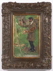Miloš Jiránek, A Portrait of Arnošt Hofbauer, Around 1900, Oil on cardboard