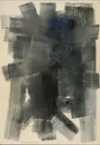 Franz Alfred Theophil Winter, "Breite Struktur U-Blau", 1957, Mischtechnik auf Leinwand