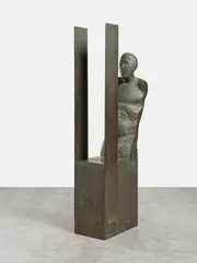 Waldemar Otto, Großer Sockeltorso XXXIII mit Rasterplatten, 1989, Bronze