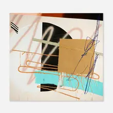 Trudy Benson, Rectangle Shape Box, Solid Color Fill, 2013, oil, acrylic, enamel and spray paint on canvas