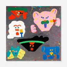Misaki Kawai, Shaving Gang, 2015, acrylic on canvas