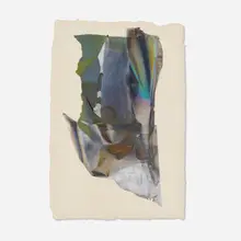 Larry Bell, SMVD #65, 1989, mixed media collage with aluminum and silicon monoxide on handmade paper
