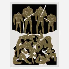 Genocide by Cleon Peterson, 2016, screenprint in colors, sold Jan 2023