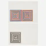 Hyena Stomp; Fortin de las Flores (two works from the Jasper's Dilemma series) by Frank Stella, 1973, lithograph on J. Green mould-made, sold Jan 2023