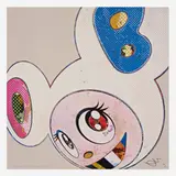 And Then x 6 (White: The Superflat Method, Pink and Blue Ears) by Takashi Murakami, 2013, offset lithograph in colors, sold Jan 2023