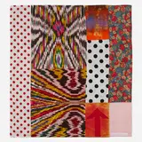 Robert Rauschenberg, Samarkand Stitches #II (from the Samarkand Stitches series), 1988, fabric assemblage with screenprint in colors