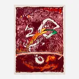 Pierre Alechinsky, Great Flying Object, 1977, lithograph in colors