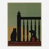 Will Barnet, The Bannister, 1981, lithograph in colors