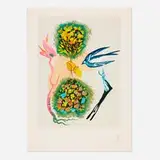 Apparition of The Rose (from the Magic Butterfly and the Flowers suite) by Salvador Dalí, 1973, lithograph in colors on Arches, sold Feb 2025