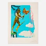 Release of the Psychic Spirit (from the Magic Butterfly and the Flowers suite) by Salvador Dalí, 1973, lithograph in colors on Arches, sold Feb 2025