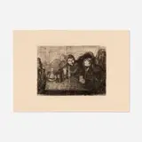 Edvard Munch, Kristiania Bohemians I, 1895, etching and drypoint