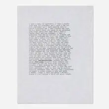 Zoe Leonard, I want a president, ink on onion skin paper