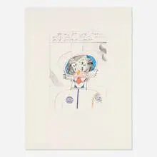 Saul Steinberg, Union Square, 1973, lithograph in colors