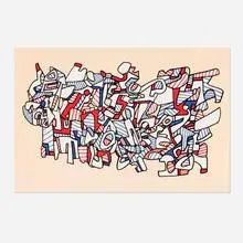 Jean Dubuffet, Masse aux pedales, 1976, screenprint in colors
