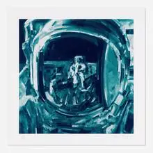Moonwalker by Michael Kagan, 2024, screenprint in colors on Magnani Incisioni, sold Feb 2025
