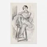 Danseuse au tabouret (from the Dix Danseuses series) by Henri Matisse, 1927, lithograph on Arches, sold Feb 2025