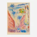Marc Chagall, Avenue de la Victoire à Nice (from the Nice et la Côte d'Azur portfolio), 1967, lithograph in colors on Arches