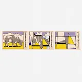 Roy Lichtenstein, Cow Triptych (Cow Going Abstract) Poster, 1982, screenprint in colors