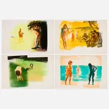 Eric Fischl, Four Aquatints, 1989, aquatint in colors