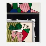 Roy Lichtenstein, Two Paintings (from the Paintings series), 1984, woodcut, lithograph and screenprint in colors with collage on Arches 88