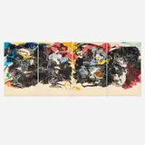 Jasper Johns, Pontchartrain (quadriptych), 1997, sugar lift and spit bite aquatint in colors with etching and drypoint