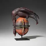 William Morris, Crow with Pods, 1998, hand-blown and sculpted glass, steel base