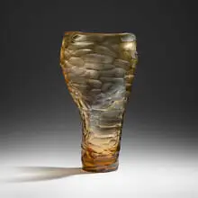 Vase by Massimo Micheluzzi, 2024, hand-blown and carved glass, sold Feb 2025