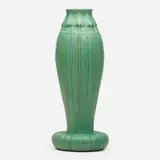 John Lilleskau for Teco Pottery, Rare and Tall vase with tulips, model 397