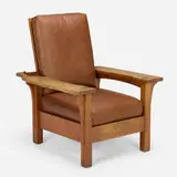 Paddle-arm Morris chair, model 412 by L. & J.G. Stickley, sold Dec 2022