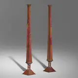 Frank Lloyd Wright, Important weed holders, pair, c. 1895, copper with original brown and red patina