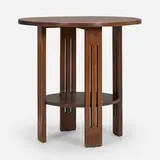 Spindle lamp table, model 663 by Gustav Stickley, 1907-12, oak, sold Dec 2022