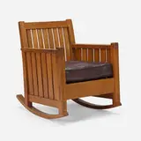 High-back cube rocker, model 409 by L. & J.G. Stickley, sold Dec 2022