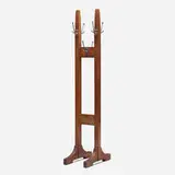 Double costumer, model 53 by Gustav Stickley, 1904-07, oak, iron, sold Dec 2022