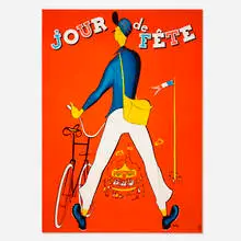 René Péron, Jour de fête poster, lithograph in colors