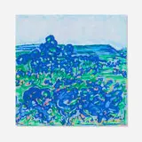 Spring Landscape by Jean-Marie Toulgouat, 1985, oil and gouache on paper, sold Dec 2022
