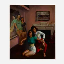 Joseph Newman, Dancing School, oil on linen in artist's frame
