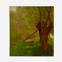 Woodland Scene by Charles Warren Eaton, oil on canvas, sold Dec 2022