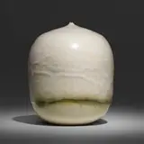 Untitled (with rattle) by Toshiko Takaezu, c. 1995, glazed porcelain, sold Dec 2022