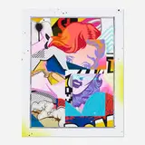 Pose, Tour, 2020, archival pigment print with spray paint and acrylic