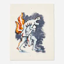 Untitled (from the Flight portfolio) by Jacques Lipchitz, lithograph in colors, sold Aug 2021