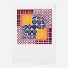 Pink Composition by Victor Vasarely, 1980, screenprint in colors, sold Aug 2021
