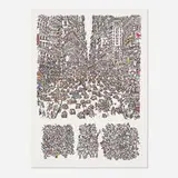 City (from America: The Third Century portfolio) by Costantino Nivola, 1975, lithograph and screenprint in colors on BFK Rives, sold Aug 2021