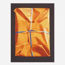 Yrjo Edelmann, Wrapped Van Gough (from The Package Deal portfolio), 1996, lithograph in colors