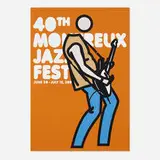 Steve Guitar (40th Montreux Jazz Festival poster) by Julian Opie, 2006, screenprint in colors, sold Aug 2021