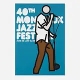 Ian Vocals (40th Montreux Jazz Festival poster) by Julian Opie, 2006, screenprint in colors, sold Aug 2021