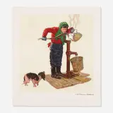 Winter Morning (from the Encore Edition portfolio) by Norman Rockwell, lithograph in colors on Arches, sold Aug 2021